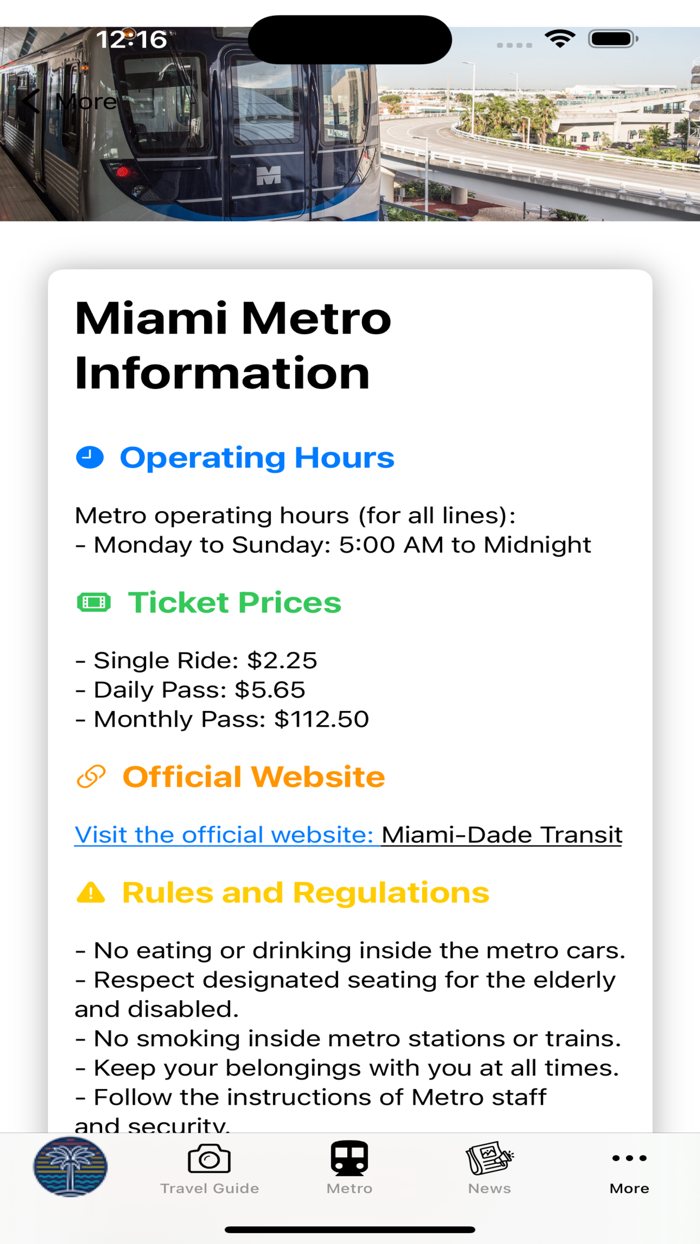Miami Guide and Subway map