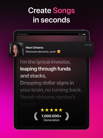 AI Music Generator - aUdio iPad screenshot