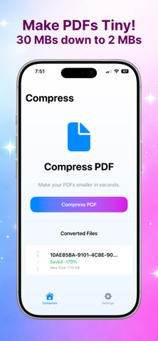 Tiny PDF -  File Compression iPhone screenshot