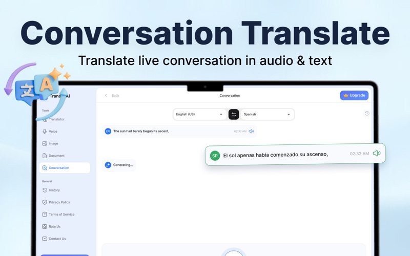 AI Translator & Speech to Text iPhone screenshot