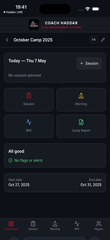 Coach Haddar LMS screenshot