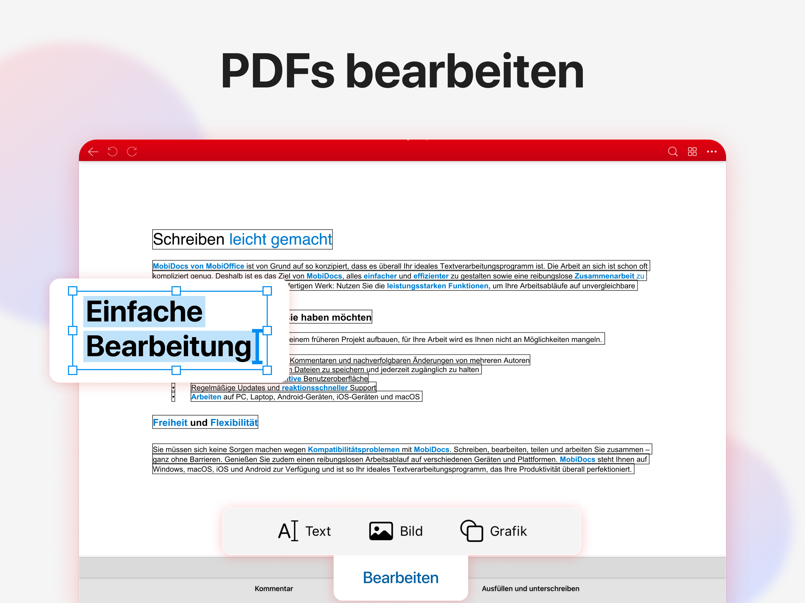 MobiPDF: PDF Datei Bearbeiten