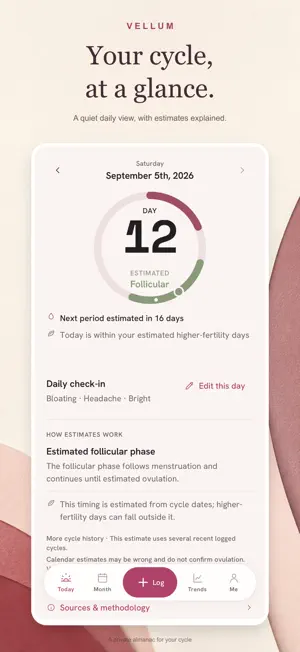 Vellum: Period Tracker screenshot 1