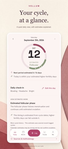 Vellum: Period Tracker Screenshot 1 of 4
