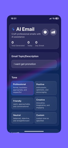 AI Email Mail Generator Writer Screenshot 1 of 3