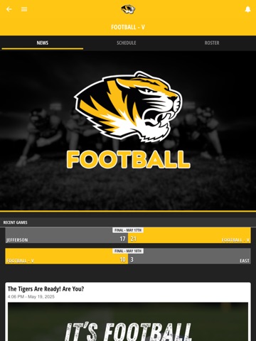 Chapel Hill Tigers iPad screenshot