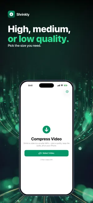Shrinkly: Compress Video screenshot 3