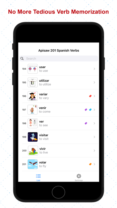 Screenshot #2 pour 201 Spanish Verbs