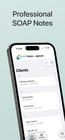 SOAP Notes Logbook screenshot