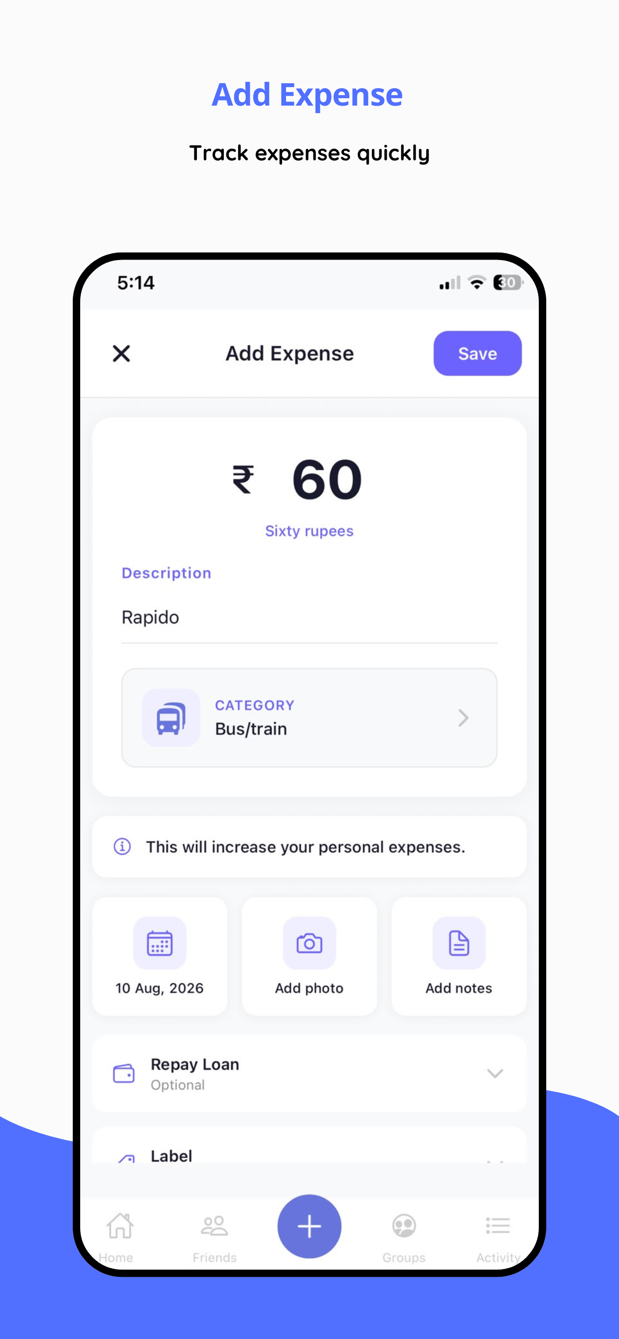 SplitUp - Bill & Expense Split screenshot 4