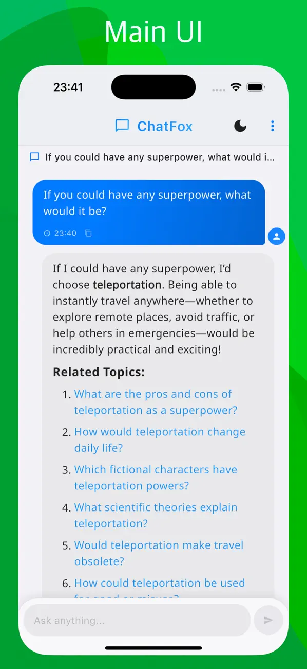 #1. ChatFox (iOS) Ved: Digital Planet (Shenzhen) Technology Co., Ltd.