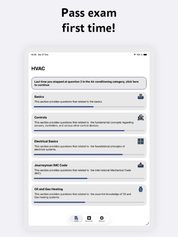 HVAC practice test, prepare iPad screenshot