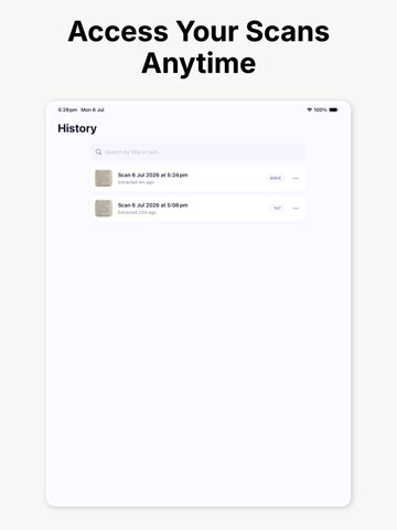 Extract Text from Image iPad screenshot