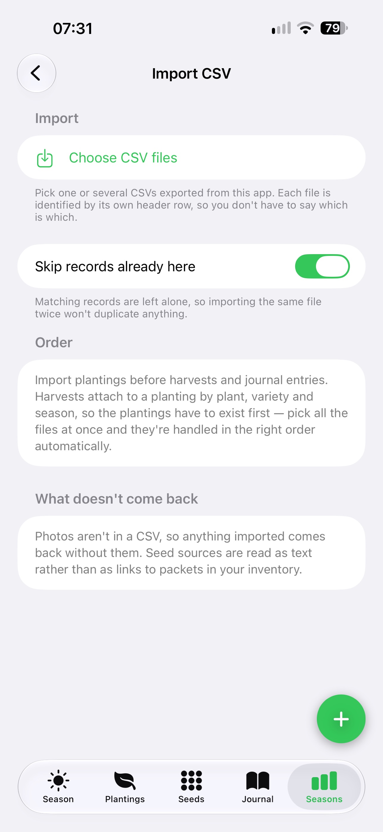 Screenshot 2 of Seed & Season Log