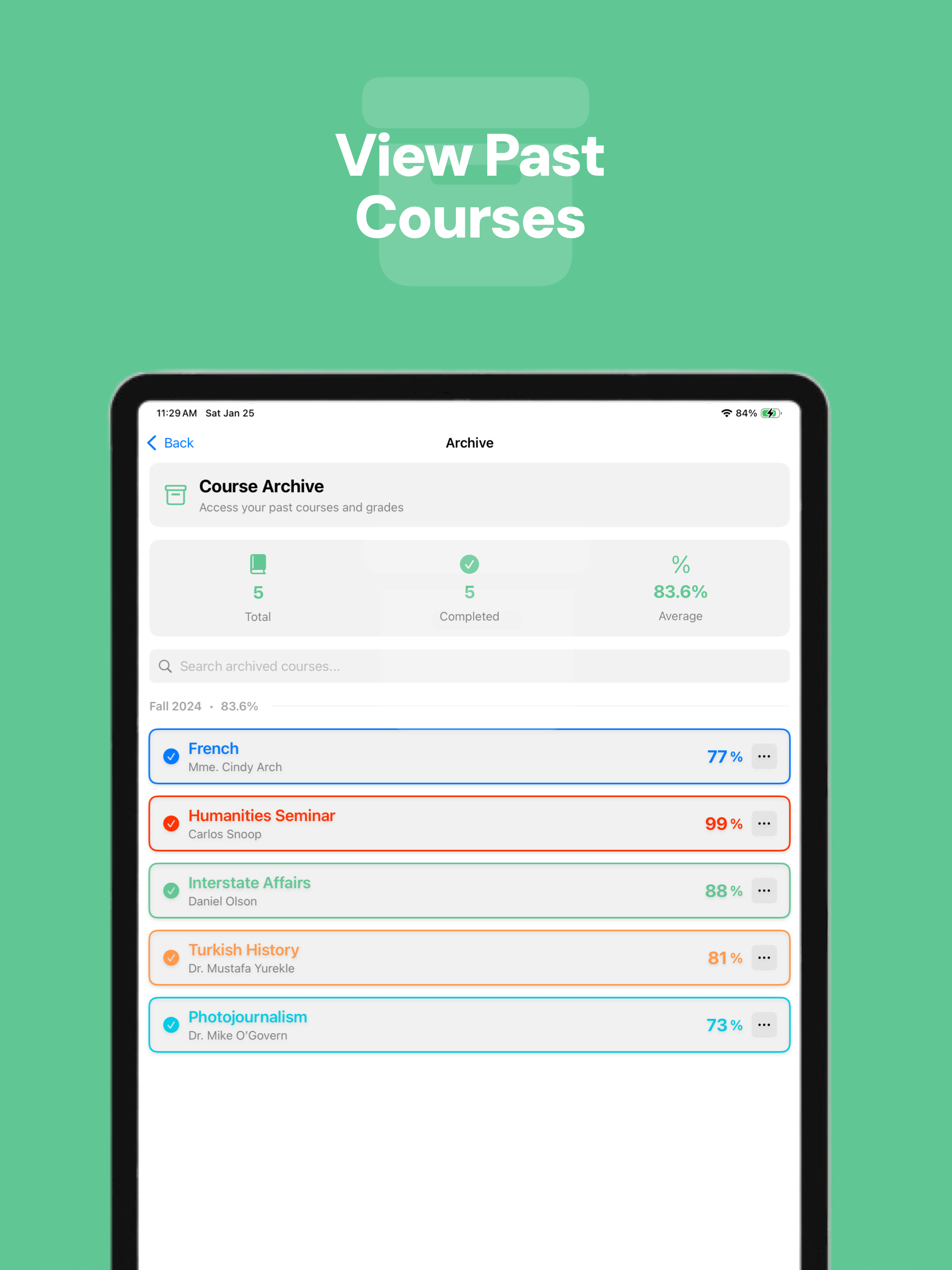 Fouro: Track Grades, GPA