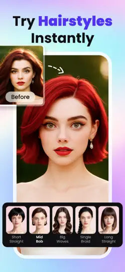 HairFit AI：Hairstyle Changer iPhone Ekran Görüntüsü 1