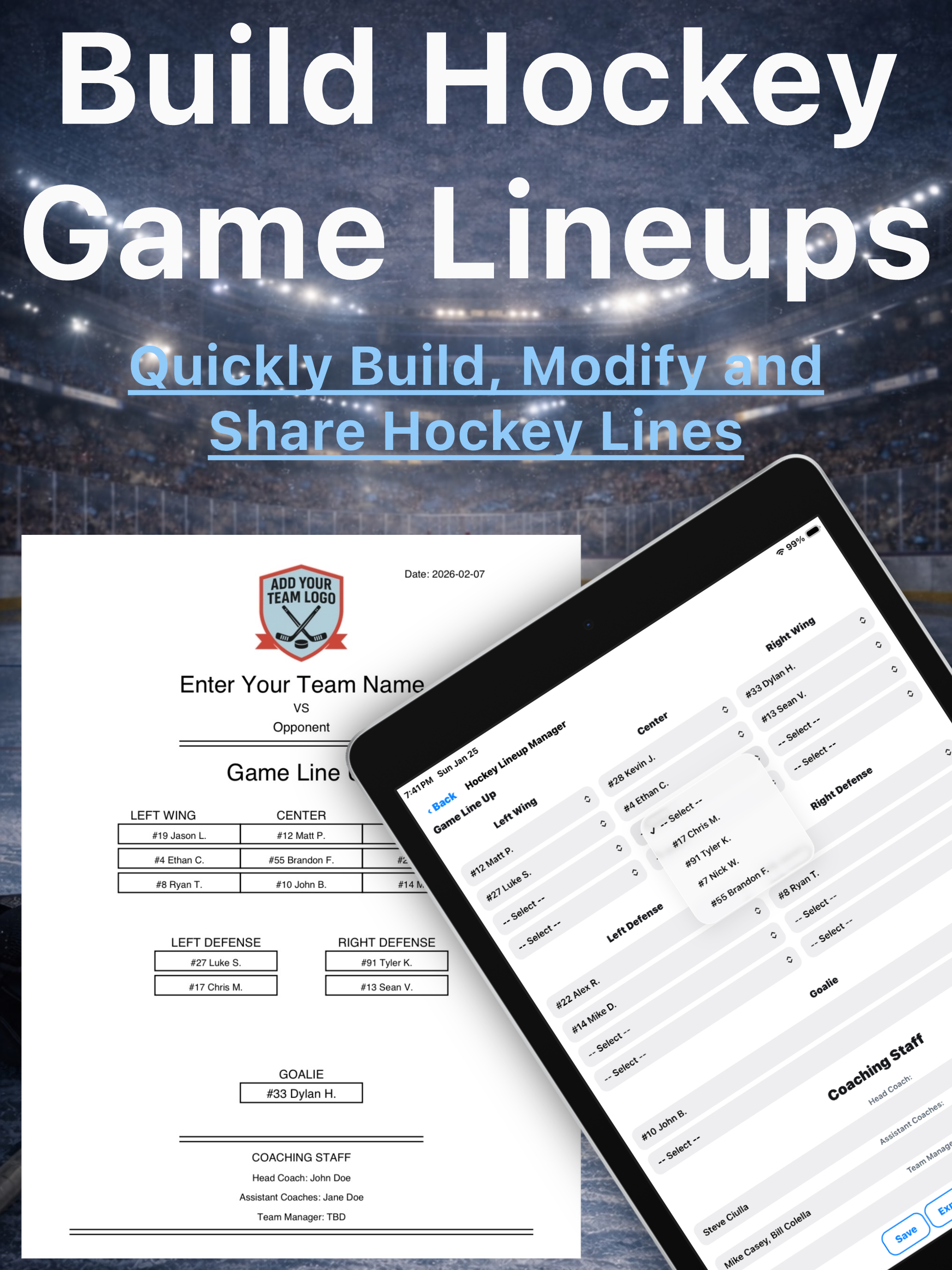 Hockey Lineup Manager