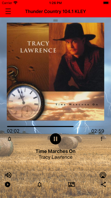 Thunder Country 104.1 KLEY app screenshot