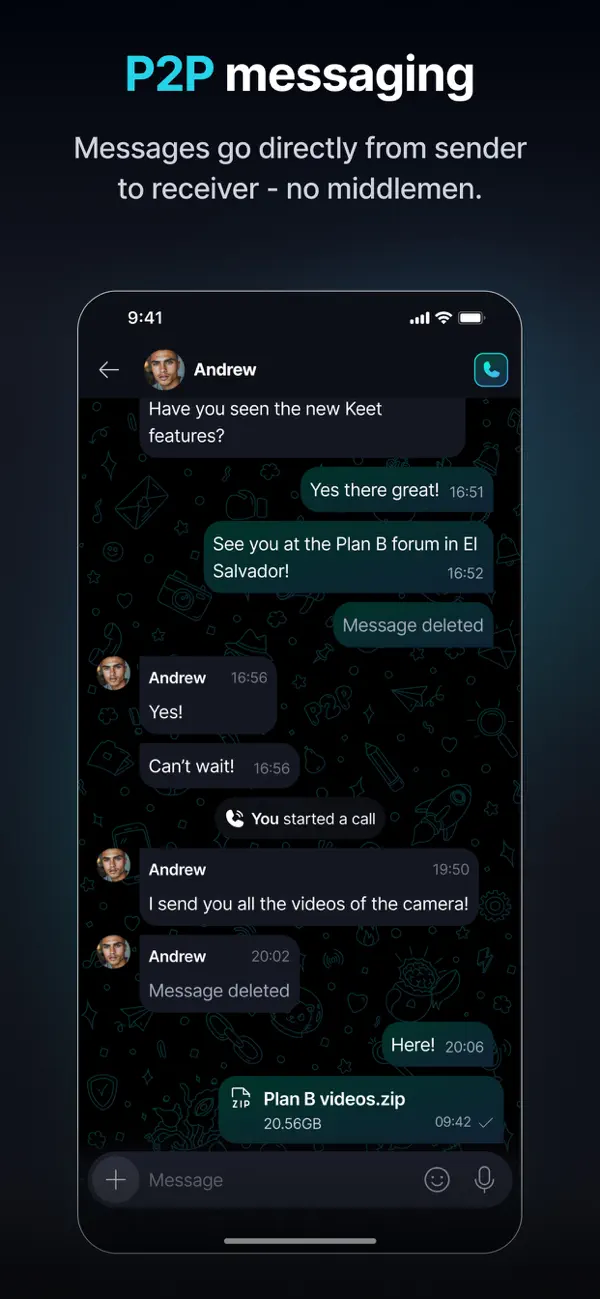 Keet - Private Encrypted Chat iPhone App Screenshot 3 – Soziale Netzwerke