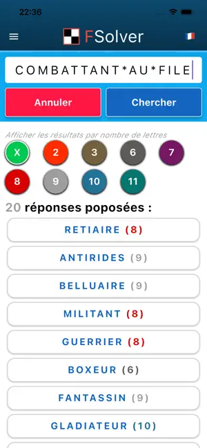 FSolver Solutions Mots Croisés iPhone screenshot 2