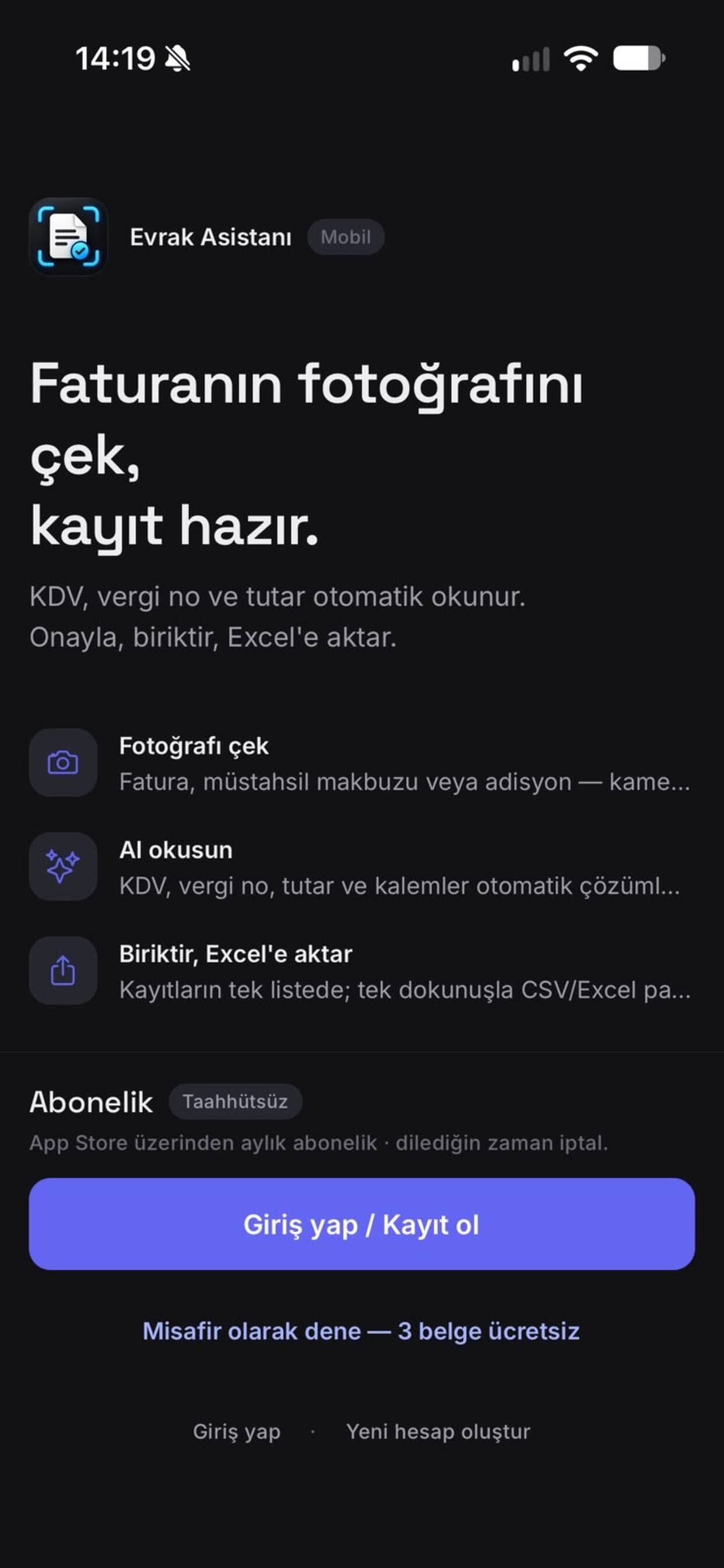 Screenshot 1 of Evrak Asistanı