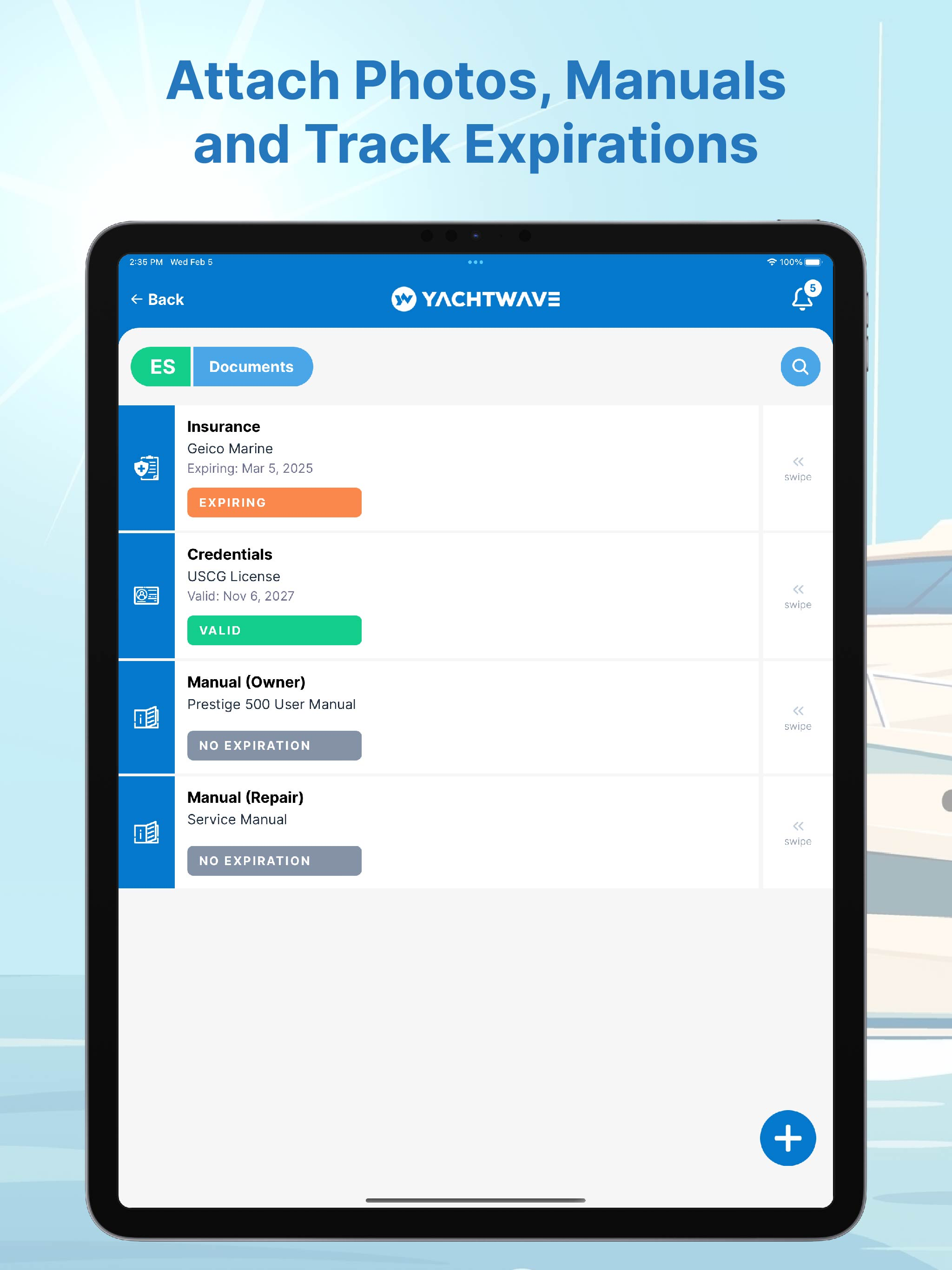 YachtWave - Maintenance App