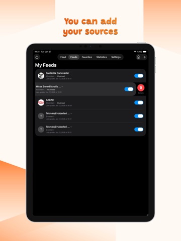 InstaRSS iPad screenshot