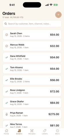 Kitchen Ledger: Cottage Baker iPhone screenshot