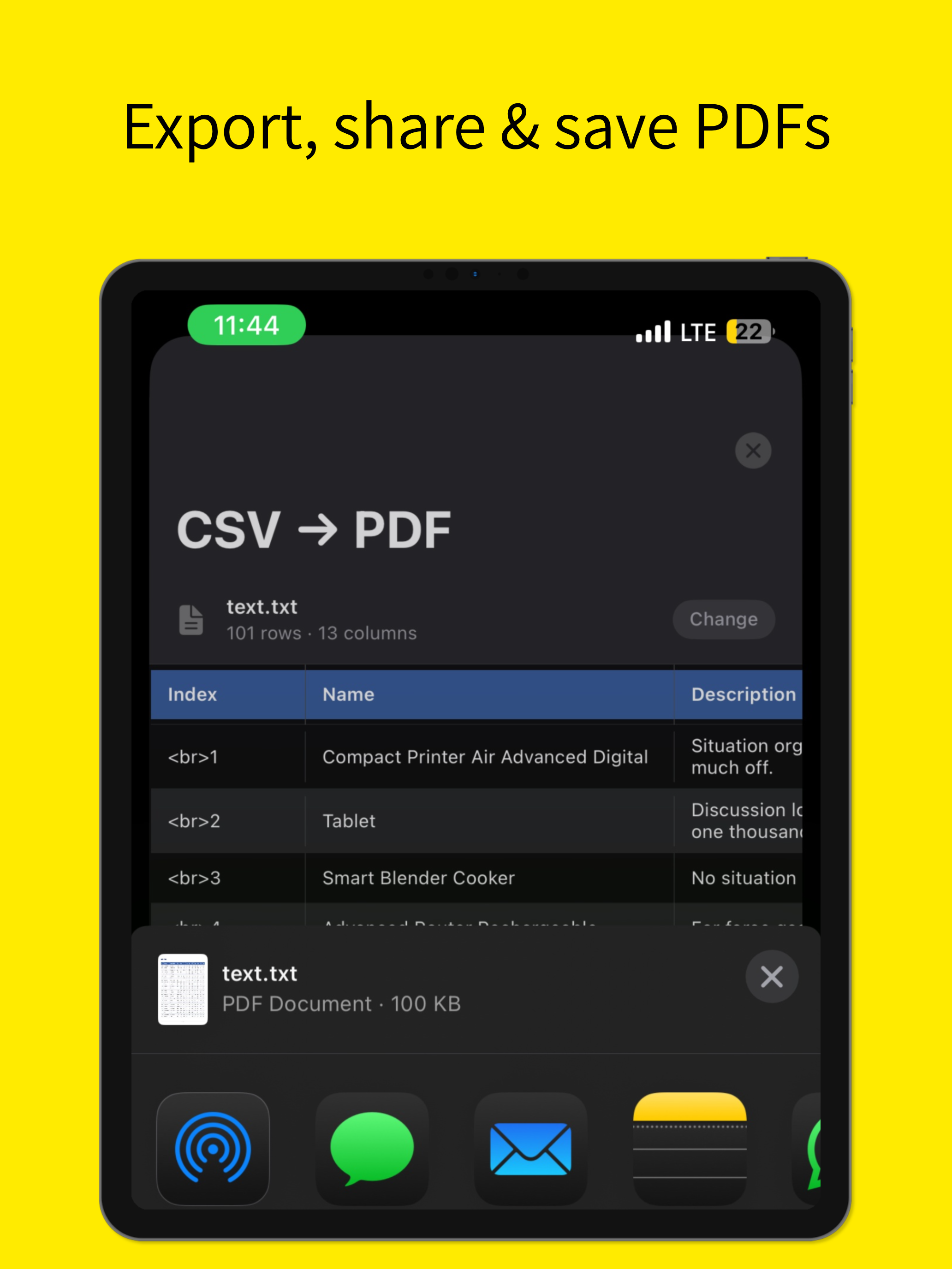 CSV to PDF Converter