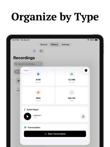 Voice to Text - Lecture Notes iPad screenshot