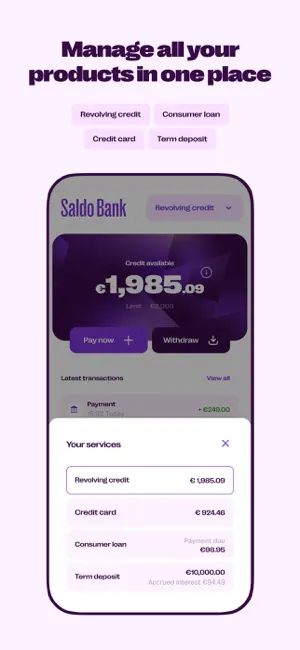 Banking with Saldo Mobile App screenshot 3