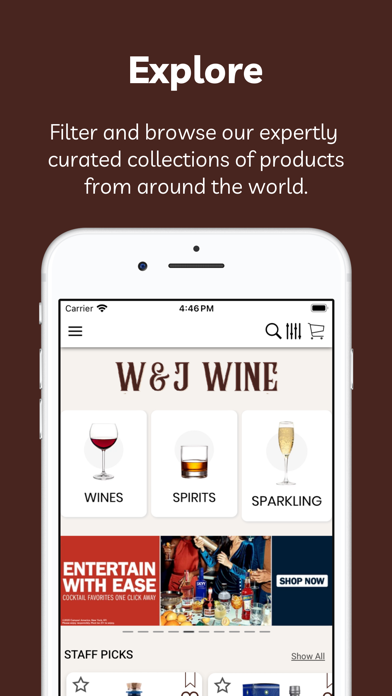 W & J Wines & Spirits iPhone screenshot 1 - Shopping app