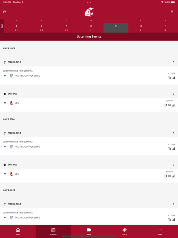 WSU Cougars Gameday iPad screenshot 2 - Sports app