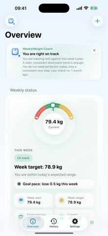 WeeklyWeight App screenshot