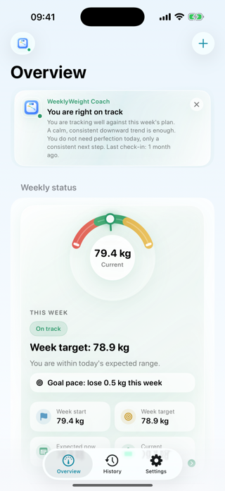 WeeklyWeight App Screenshot 1 of 8