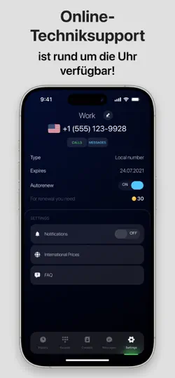 Screenshot von ESIM Plus – Zweite Nummer auf dem iPhone 5