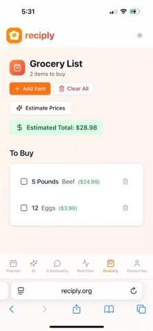 Reciply - Recipe Organizer screenshot