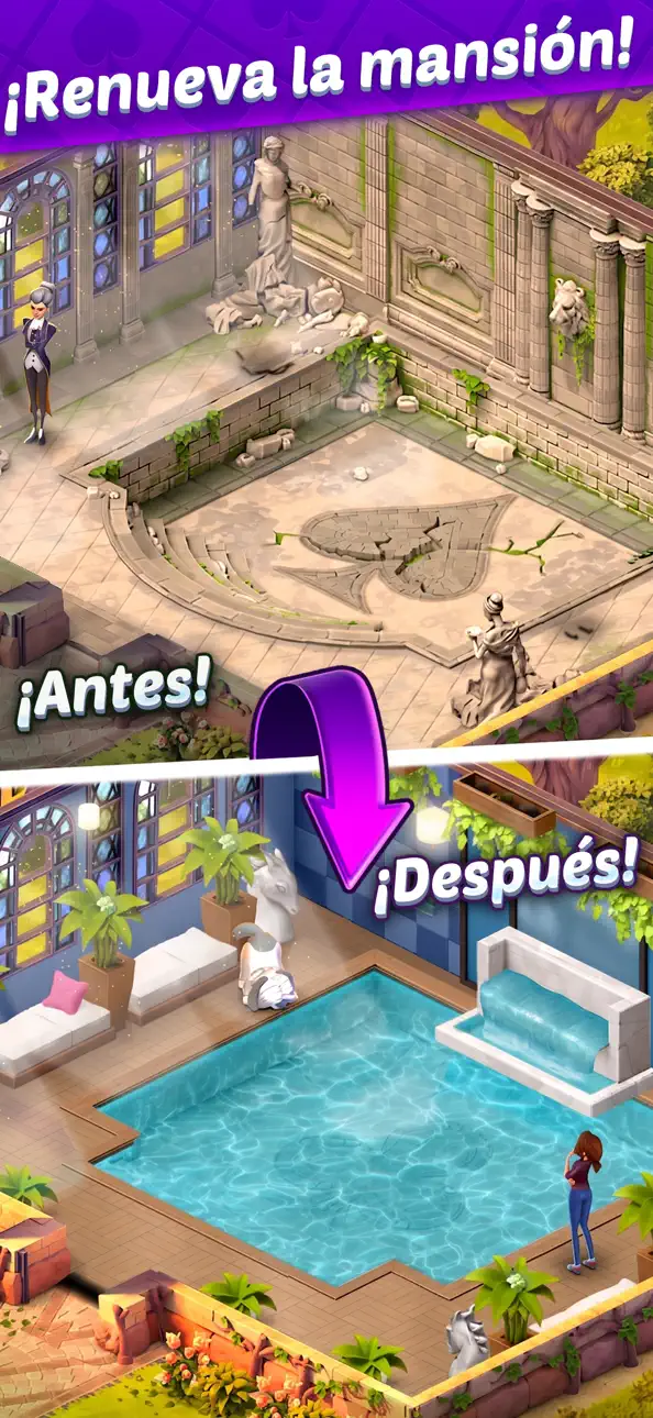 Solitaire Story: Ava's Manor iOS Mod IPA screenshot 4 - iOS game interface