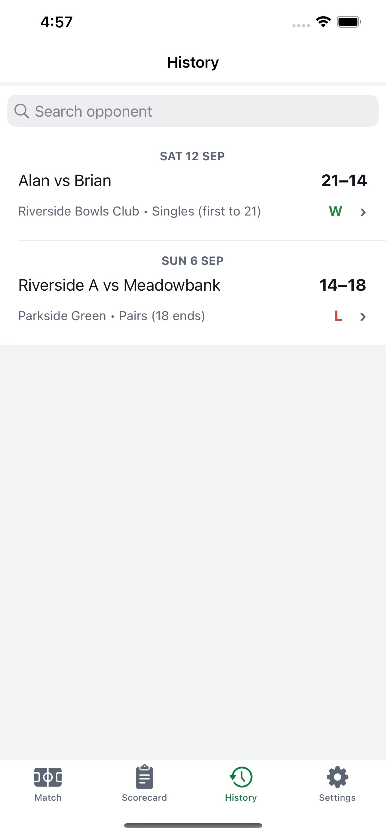 Screenshot 5 of Lawn Bowls Scorecard