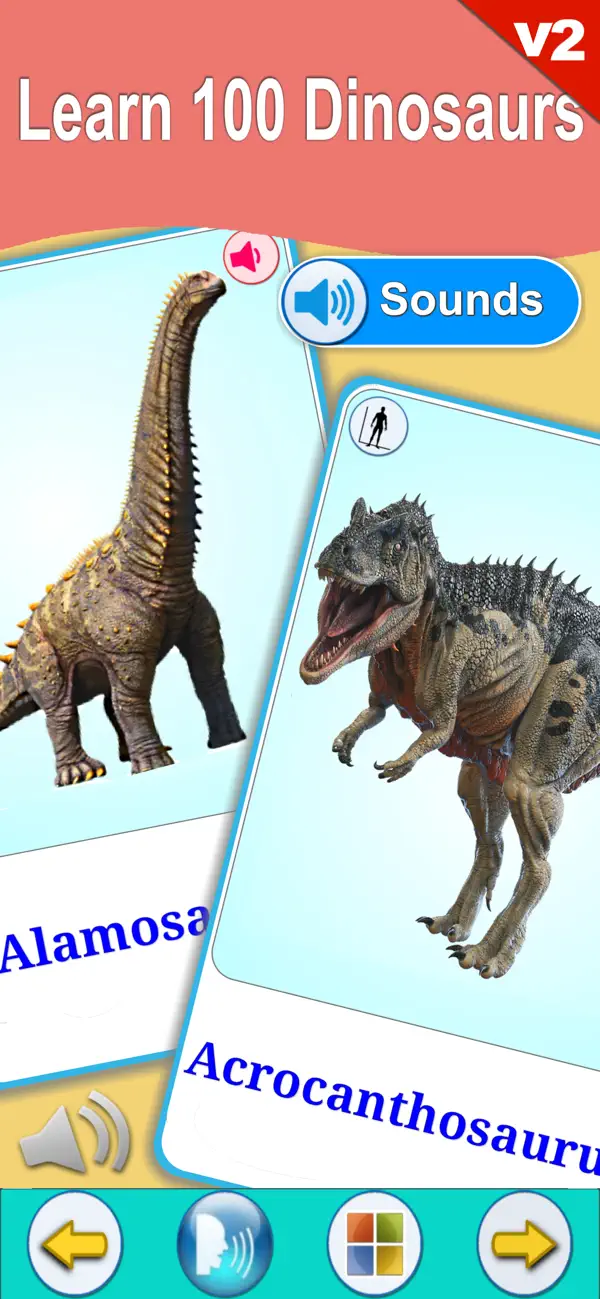 Screenshot #2 pour Dinosaurs Cards V2 -Dino World
