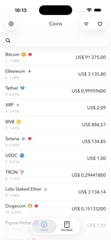 Coinport - altcoin portfolio iPhone screenshot