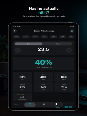PropSplits: Player Prop Stats iPad screenshot