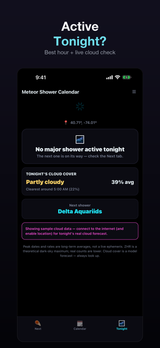 Meteor Shower Calendar + Screenshot 3 of 3