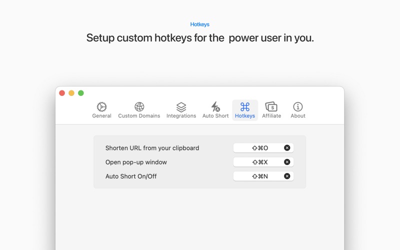 Short Menu Screenshot