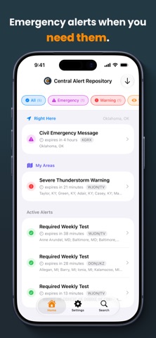Central Alert Repository iPhone screenshot 1