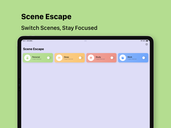 SceneEscape|StayFocused iPad screenshot 1 - Productivity app
