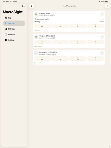 MacroSight iPad screenshot