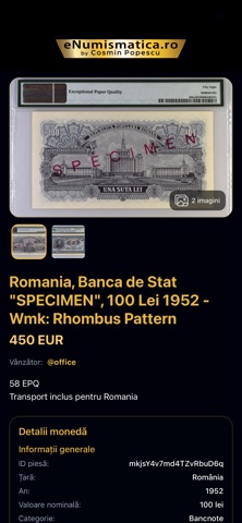 eNumismatica.ro screenshot