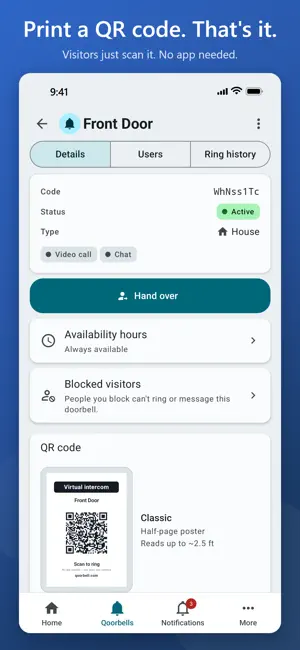 Qoorbell: QR Video Doorbell screenshot 1