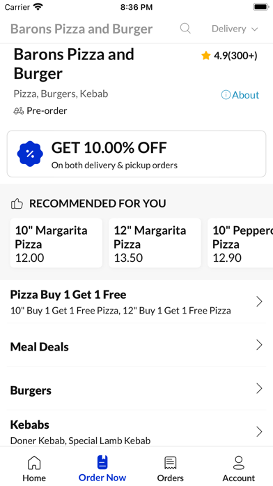Barons Pizza and Burger Screenshot